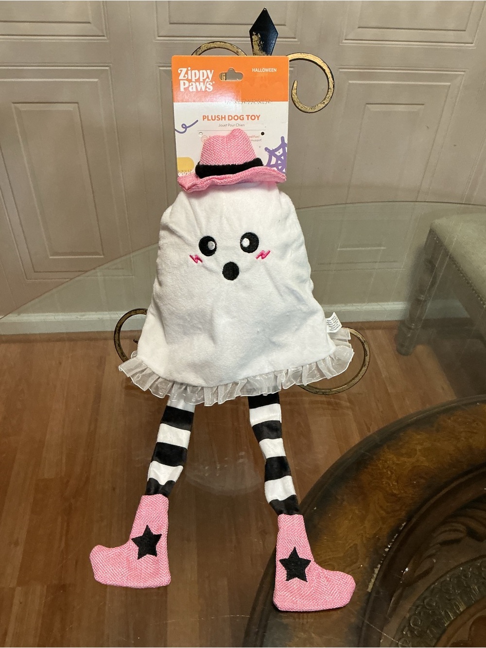Zippy Paws Halloween  Long Leg And Hat Dog Toy With Squeaker 18”Ghost